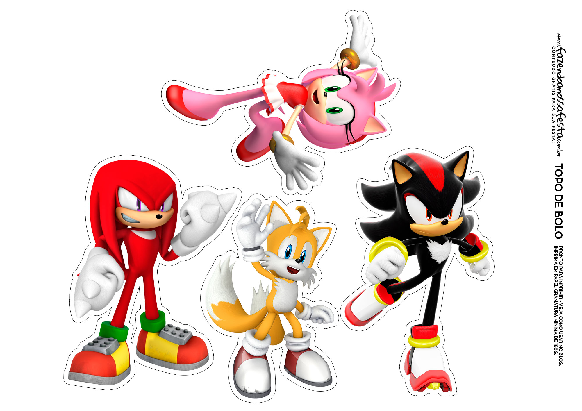 Sonic Free Printable Cake Toppers.