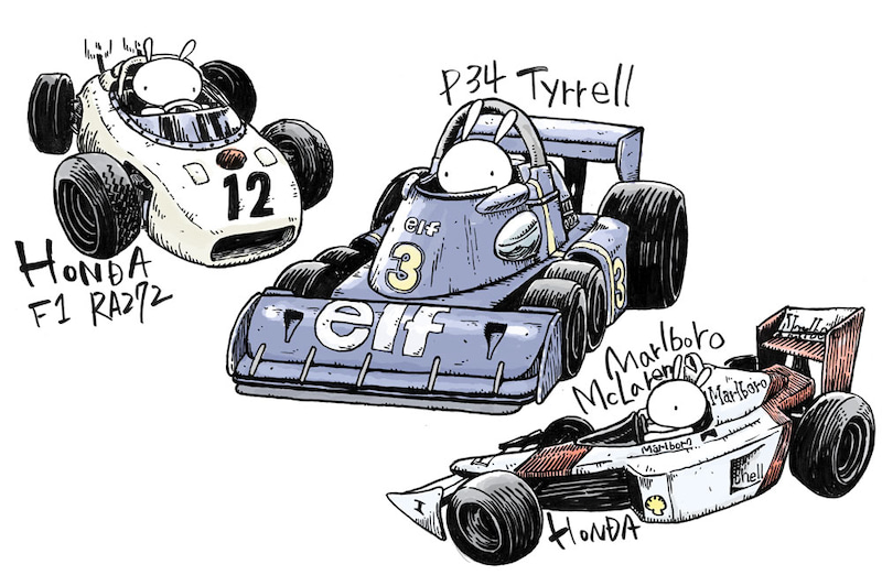 峰松 メルヘンイラストブログ イラスト 色々な車コレクション F1 キャンピングカー オリジナルなど