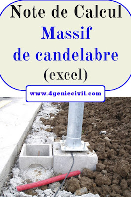 Note de calcul de massif de candelabre  feuille excel