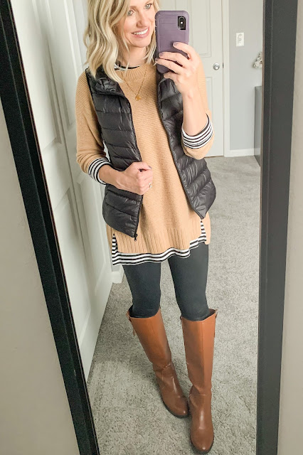 Sweater layered with vest