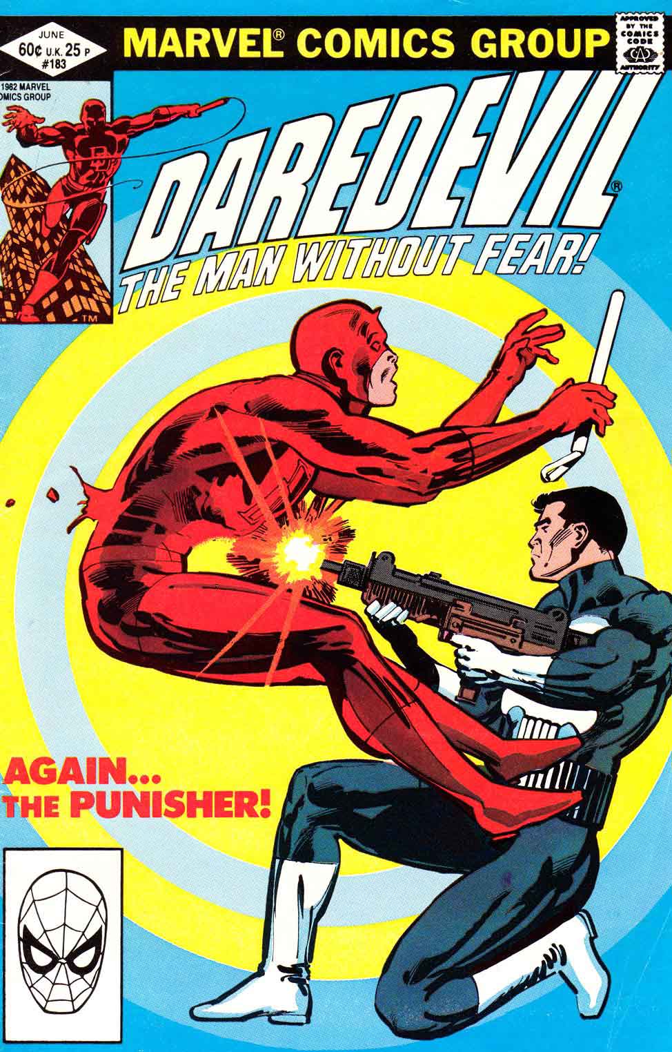 Daredevil v1 #183 punisher marvel comic book cover art by Frank Miller
