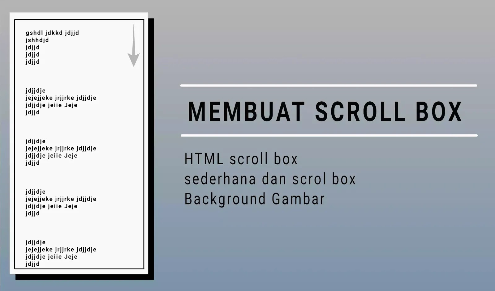 Cara Membuat Scroll Pada Halaman Blog Soal