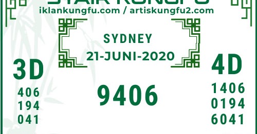 PREDIKSI SYAIR SYDNEY 21JUNI2020 Syair Togel Kungfu4d