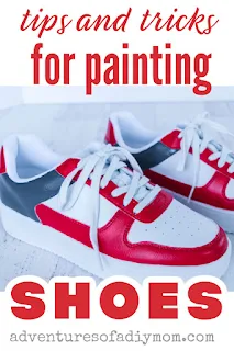 red, grey and white painted shoes