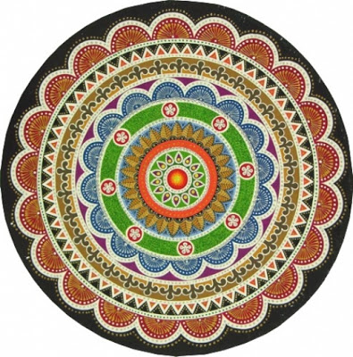 Mandala acrilica sobre ceramica