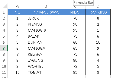 Cara Mencari Rumus Ranking Pada Microsoft Excel untuk Peringkat Kelas