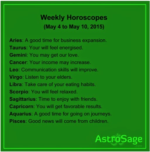 AstroSage Magazine Weekly Horoscope (May 4 May 10, 2015)