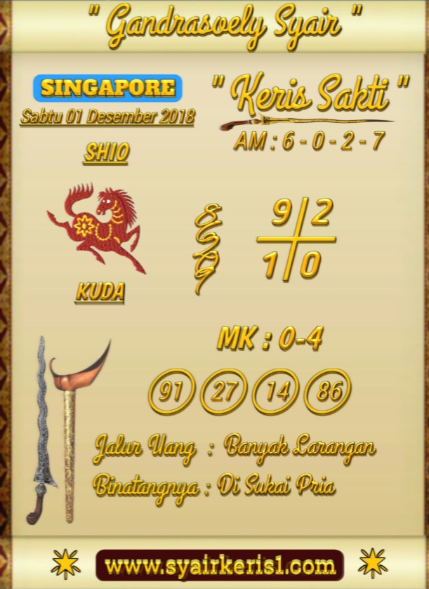 Forum Kode Syair Sgp Sabtu 1 Desember 2018 - Gosyair Sedia Kode Syair Sgp  Ada Kode Syair Hk