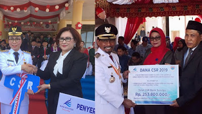Momen Kemerdekaan, Bank SulutGo Serahkan CSR di Dua Kabupaten