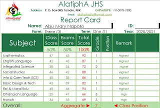 Report Card Generator for Basic Schools - Template