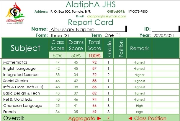 Report Card Generator for JHS