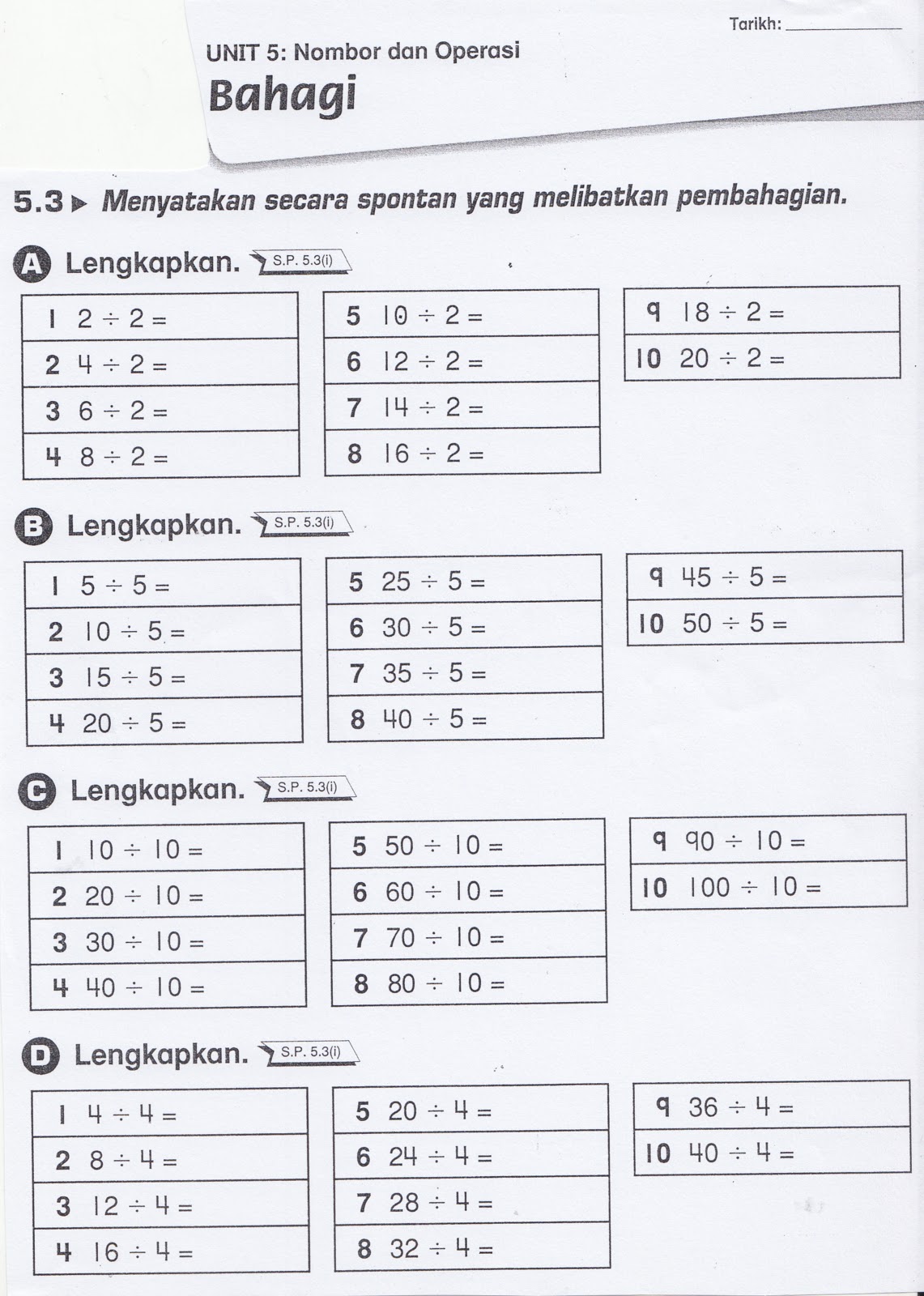 Contoh Soalan Matematik Bahagi Tahun 6 - Riset