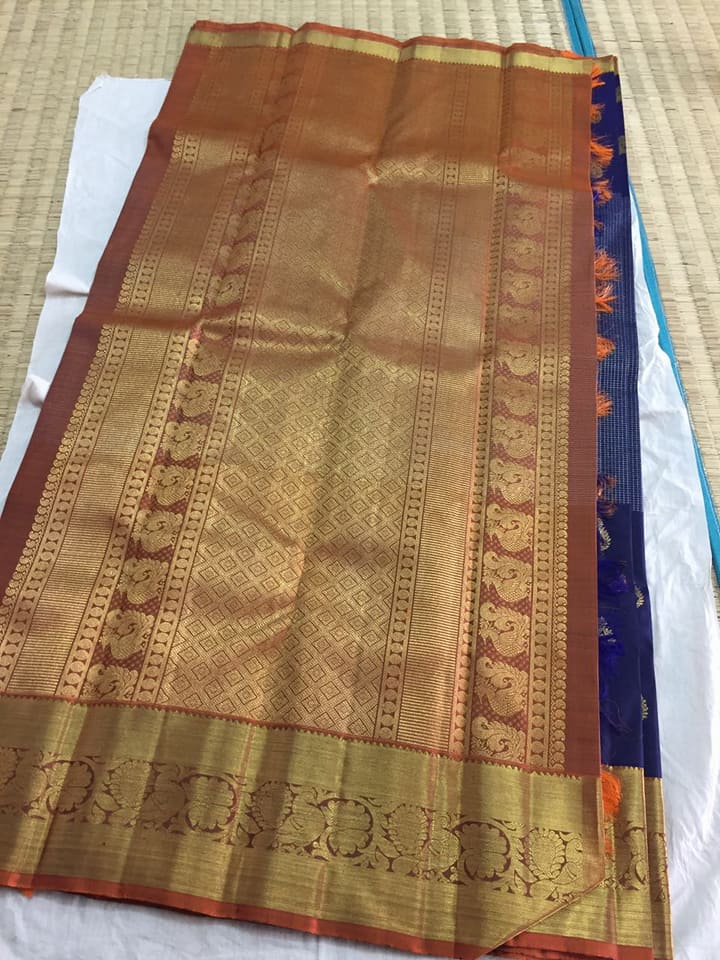 salwarboutique pure kanchi pattu saree with silver zari work