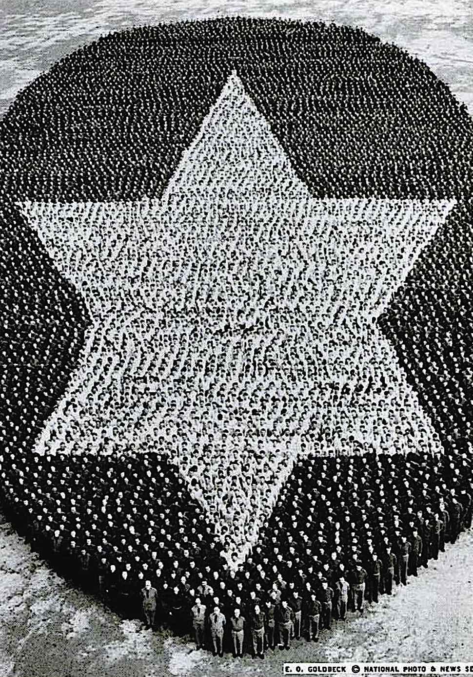 1940 USA 1940 USA troops at attention in a giant star, a group aerial photograph