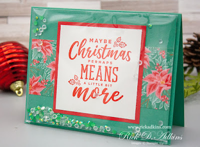 Learn how to make a super simple shaker card using the Christmas Means More Stamp Set from Stampin' Up! Click here to learn more