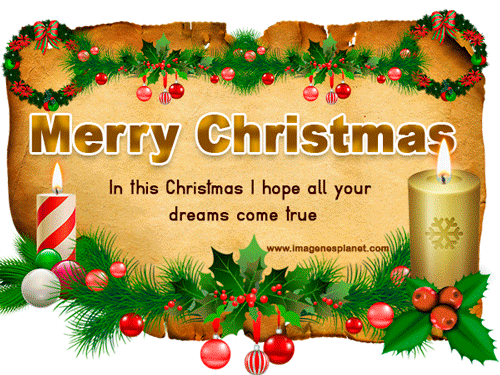 Merry Christmas with beautiful phrases and pictures