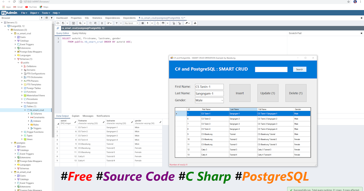C# and PostgreSQL Perform SMART CRUD Operations with SEARCH (Windows ...