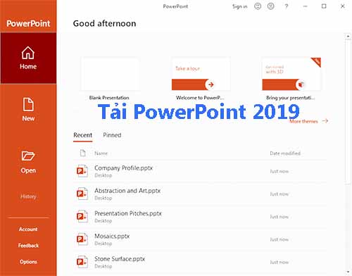 Tải PowerPoint 2019 - Cài Đặt Microsoft PowerPoint 2019 miễn phí a