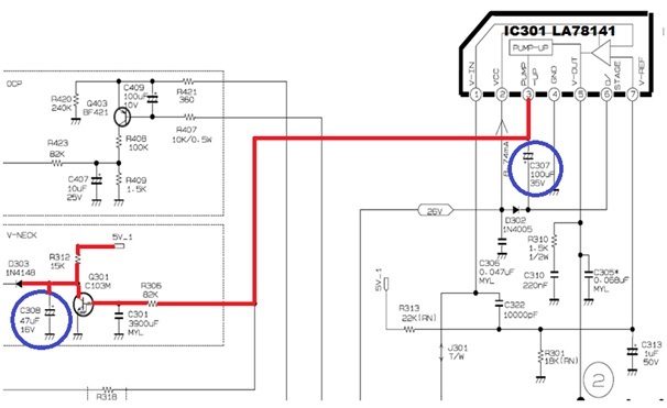 electronics repair made easy: LG 21 Inch Television with shutdown symptom