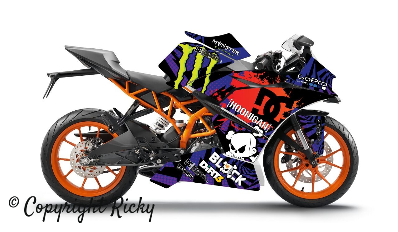 KTM Duke Custom Decals Graphics New Custom Design Graphics KTM RC 200/
