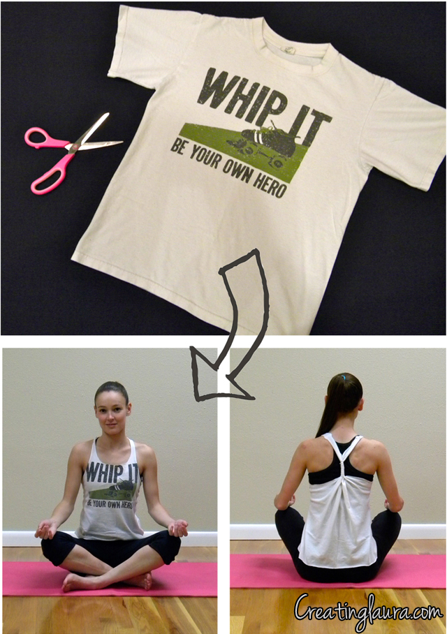 Laura: No-Sew T-Shirt to Tank Top Project