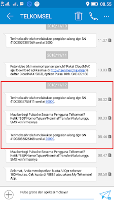 Bukti Penukaran Point Gratis Mobayar dengan Pulsa Gratis Telkomsel