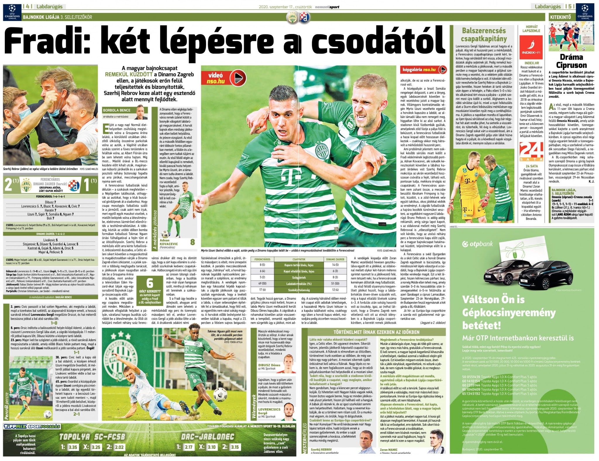 Ilyen osztályzatokat adott a Nemzeti Sport a srácoknak Mutatjuk!