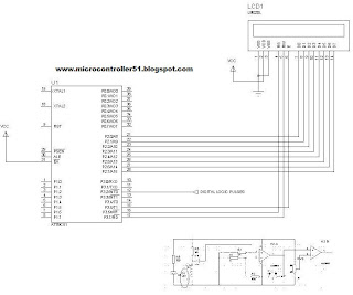 Schematic Heart rate (beats) Meter with Microcontroller AT89c51