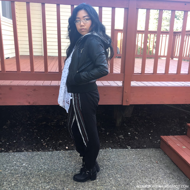 OOTD: Stripes for Spring Black Striped Pants Gamiss review - Andrea Tiffany A Glimpse of Glam