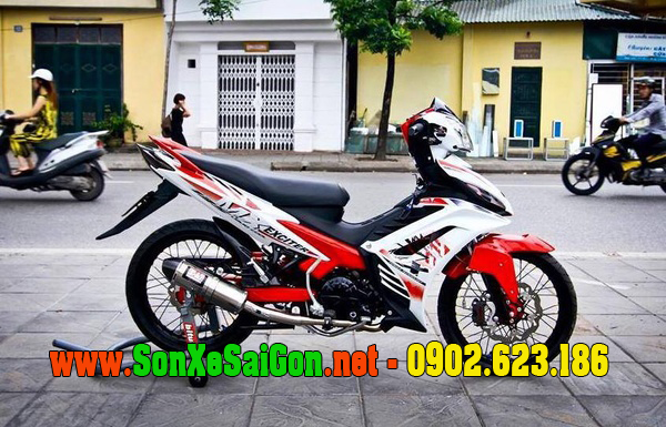 Mẫu sơn xe Exciter 2011 phối màu trắng đỏ đen cực đẹp