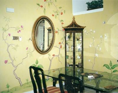Asian Dining Room Wall Painting