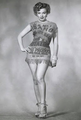Marilyn Monroe wearing a potato sack