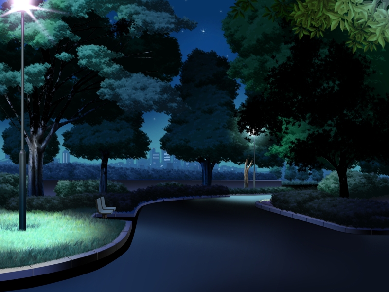 Anime Landscape: Park at Night (Anime Landscape)