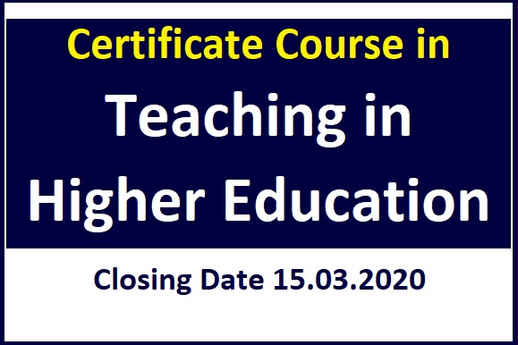 Certificate Course in Teaching in Higher Education