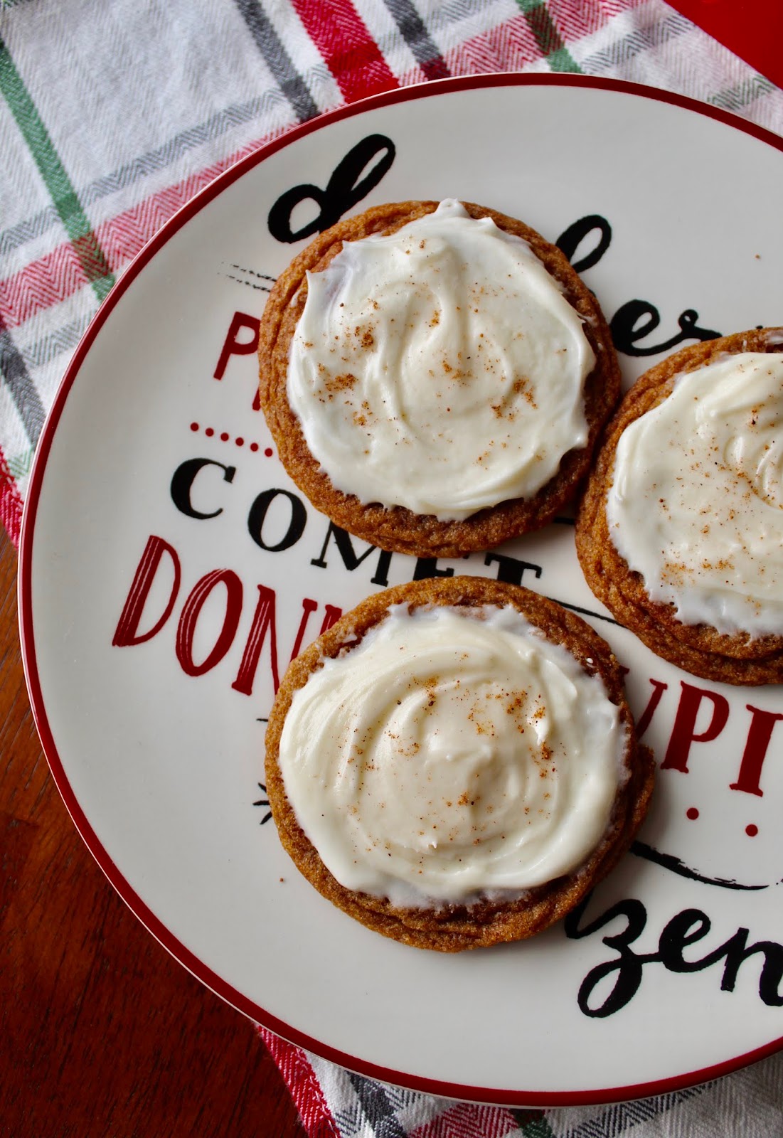 Chewy Gingersnap Cookies with Eggnog Frosting