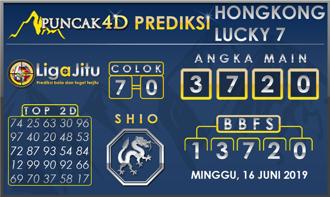 PREDIKSI TOGEL HONGKONG LUCKY7 PUNCAK4D 16 JUNI 2019