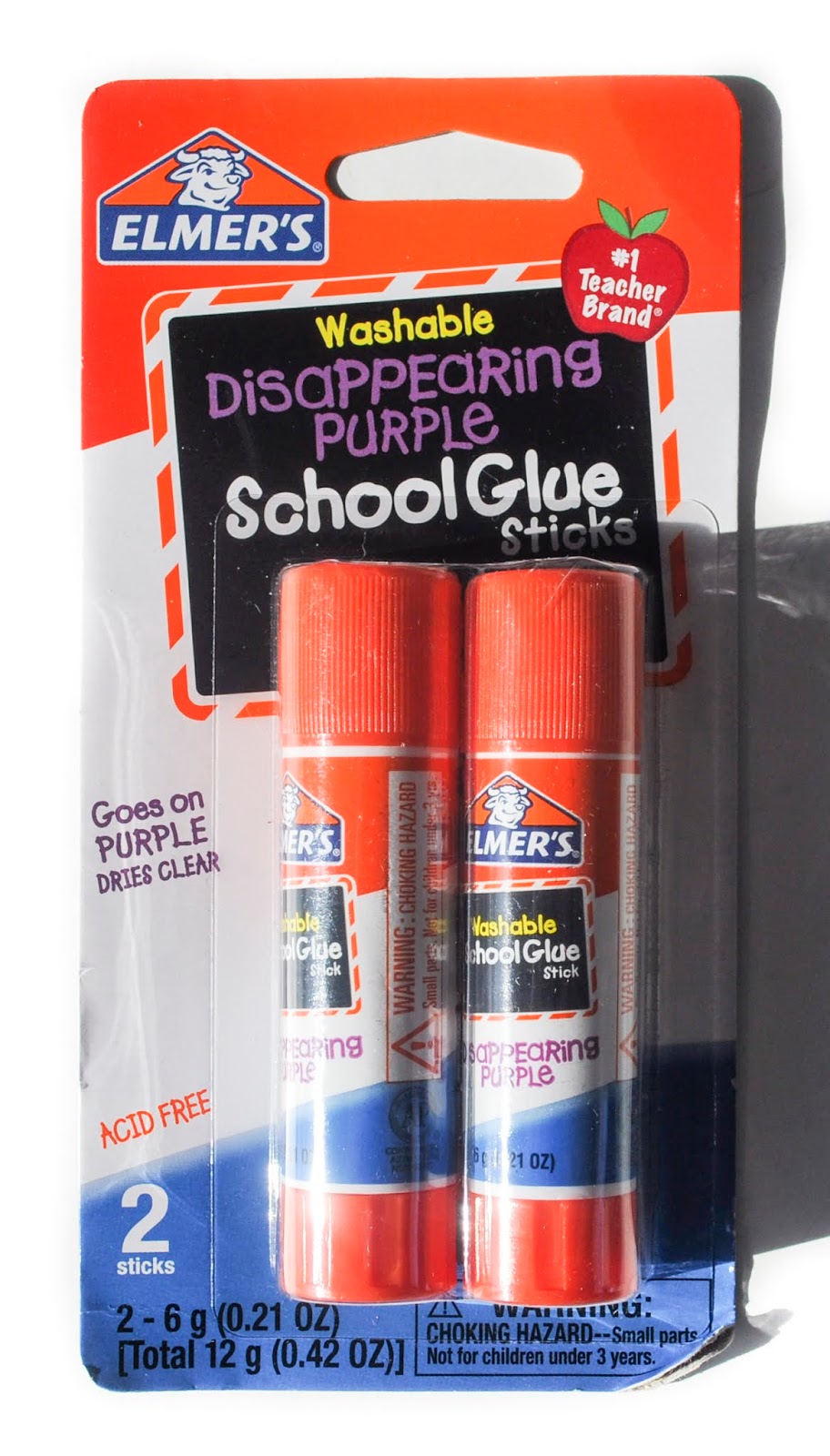 Elmer's Disappearing Purple School Glue Sticks, Washable, 0.21 Ounce Glue  Sticks