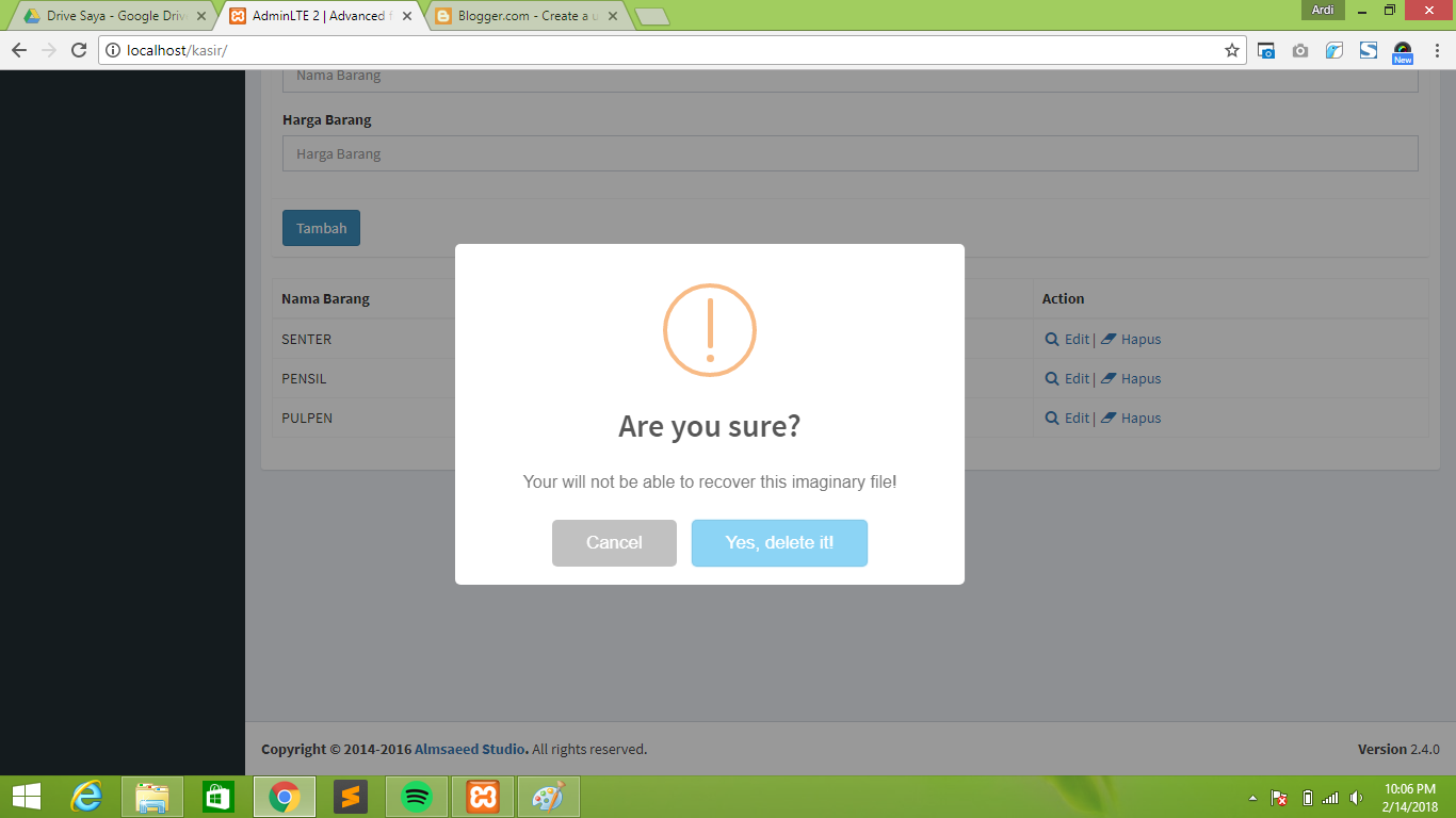 Codeigniter 3 Download CRUD Full Ajax With Jquery Tanpa Reload Halaman software freeware