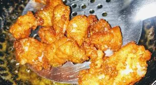 Deep frying Bombay duck for bombil fish fry recipe