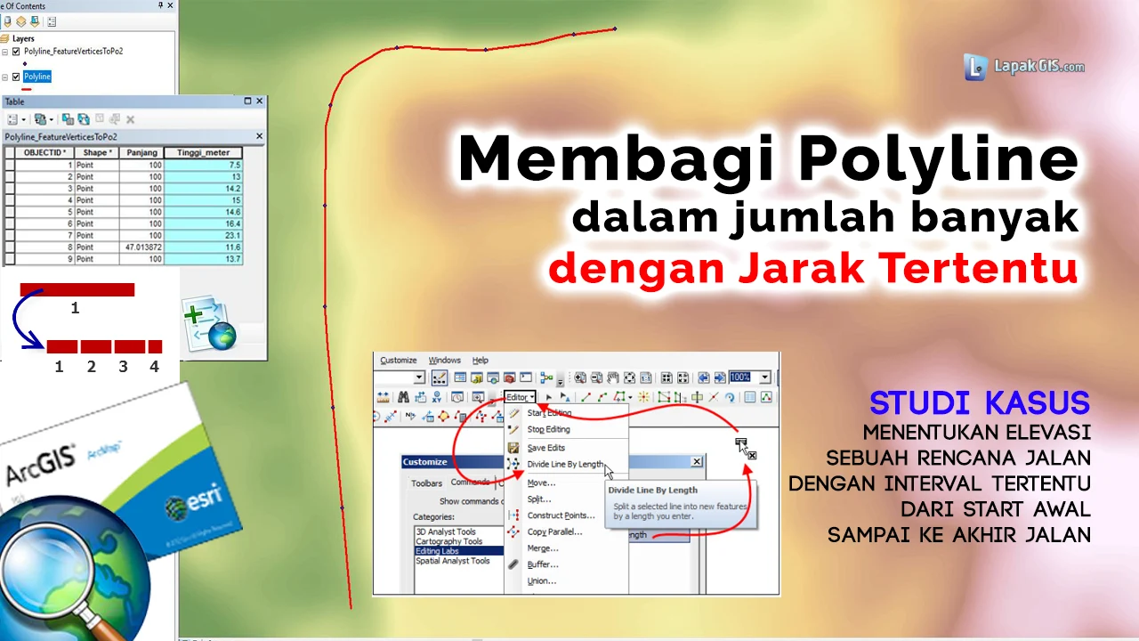 Cara Membagi Polyline dengan Jarak Tertentu pada ArcGIS