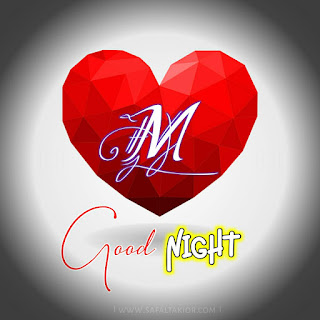 M letter good night images