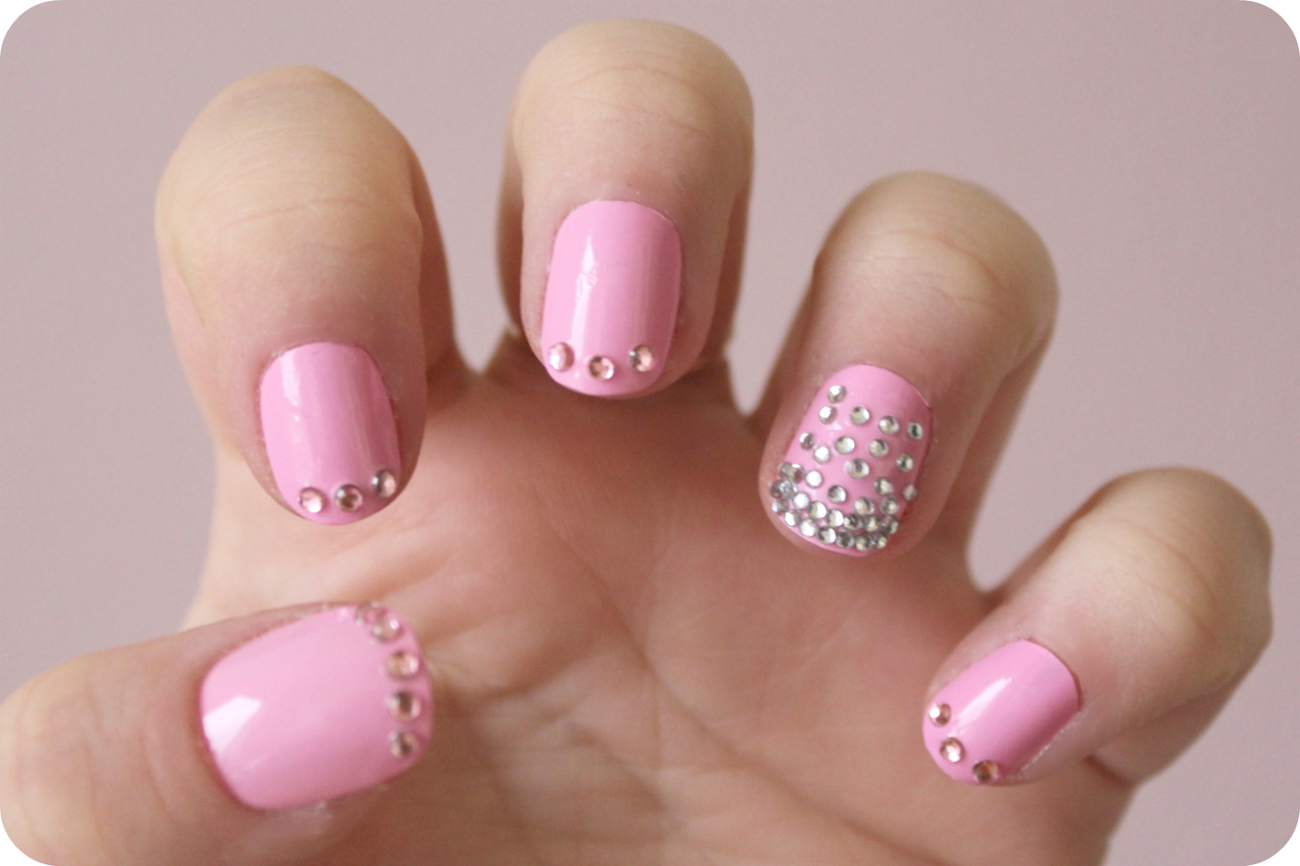 cute nail design with gems