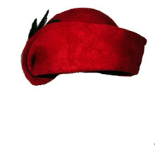 sculpted red felt cloche