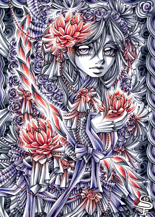 17-Soft-Lotus-Sandra-Filipova-DarkSena-Manga-Black-and-White-and-Colour-Detailed-Drawings-www-designstack-co