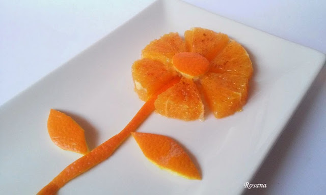 naranja en forma de flor