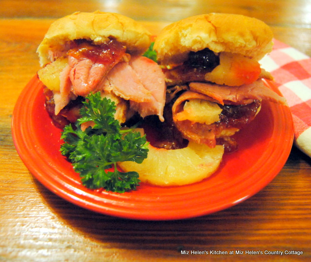 Ham and Pineapple Sliders With Orange Cranberry Dressing