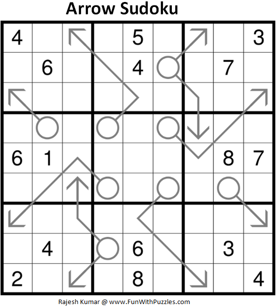 Arrow Sudoku Puzzle (Fun With Sudoku #294)
