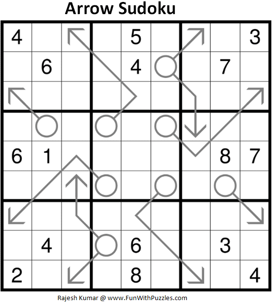 Arrow Sudoku Puzzle (Fun With Sudoku 294)