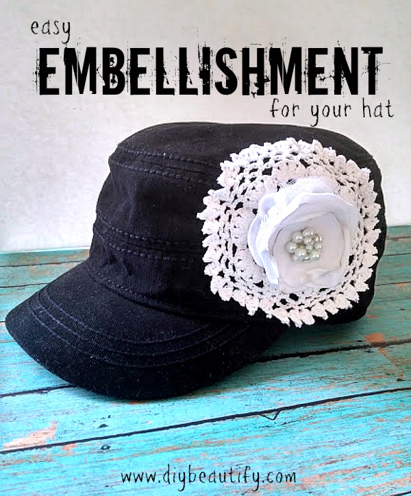 Learn how to create a designer hat with a boutique look for a bargain price! Get the full tutorial, including video, at DIY beautify!
