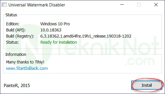 UWD ile Windows'u Etkinleştir Yazısını Kaldırma